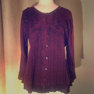 Just Cruisiuy Dark Maroon Blouse